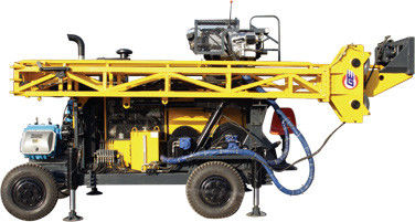HWL Drilling Depth 1000m Trailer Roda Hidrolik Mesin Pengeboran Inti